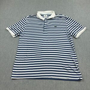 Lacoste‎ Shirt Mens 6 Extra Large Blue Striped Golf Polo Short Sleeve Cotton